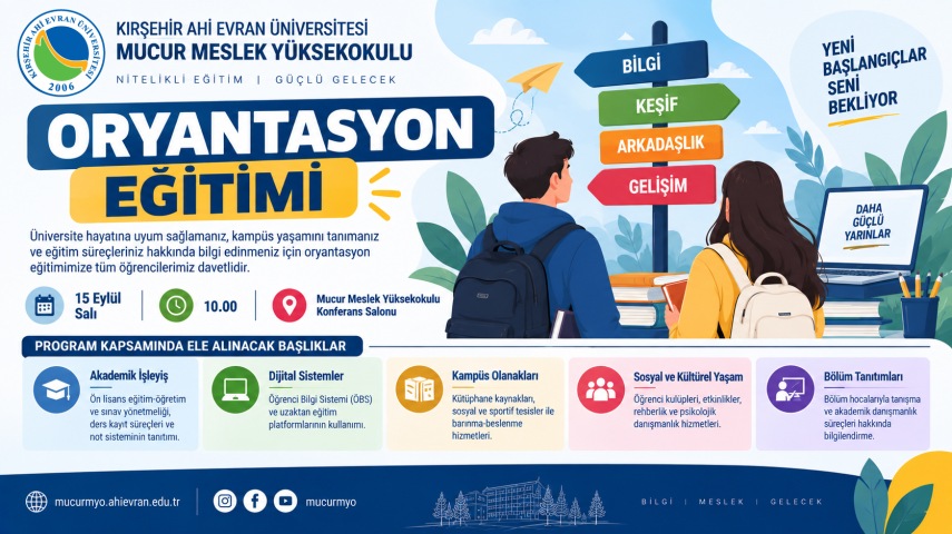 Mucur Meslek Yüksekokulunda Oryantasyon Eğitimi Düzenleniyor